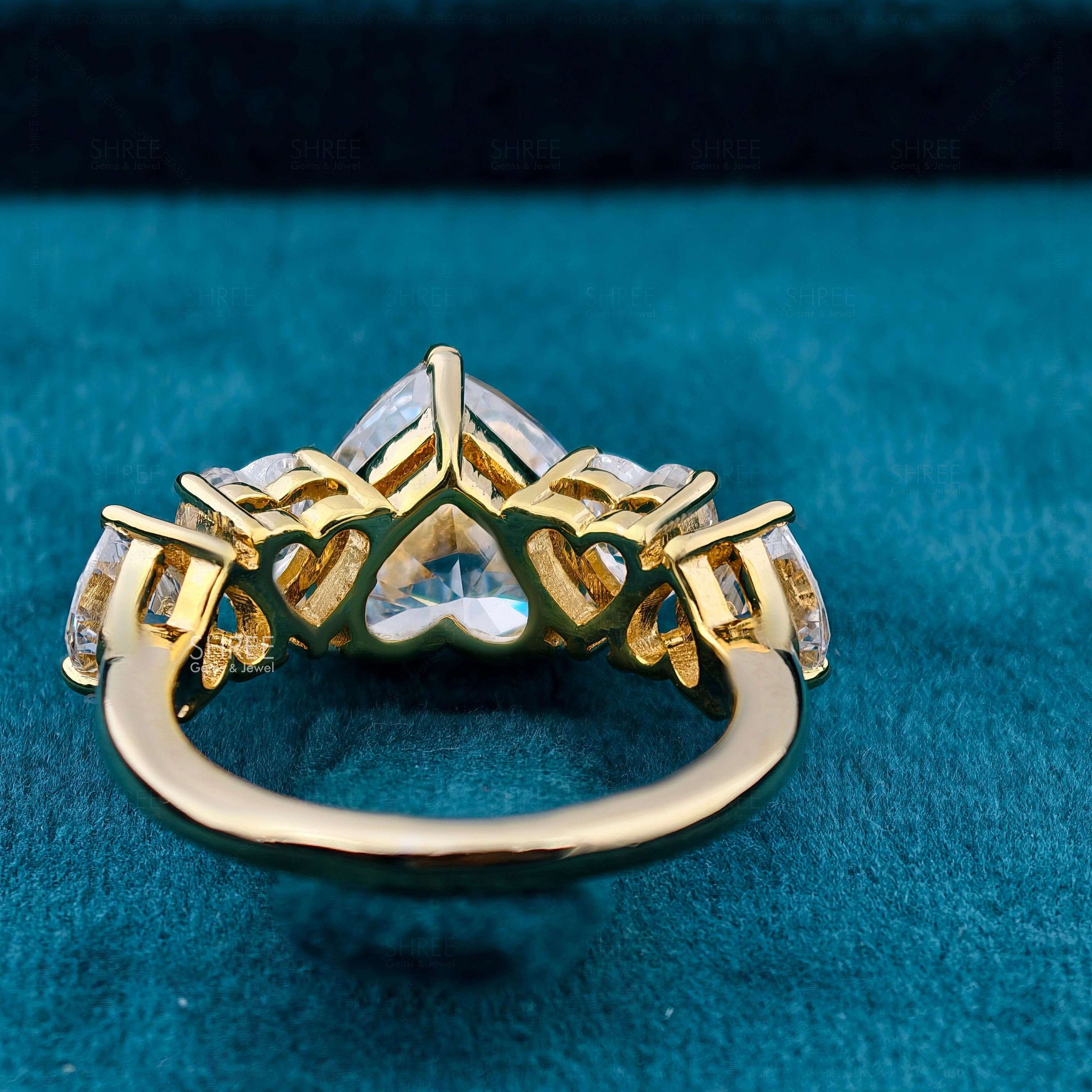 Back View of Five Stone Diamond Ring​