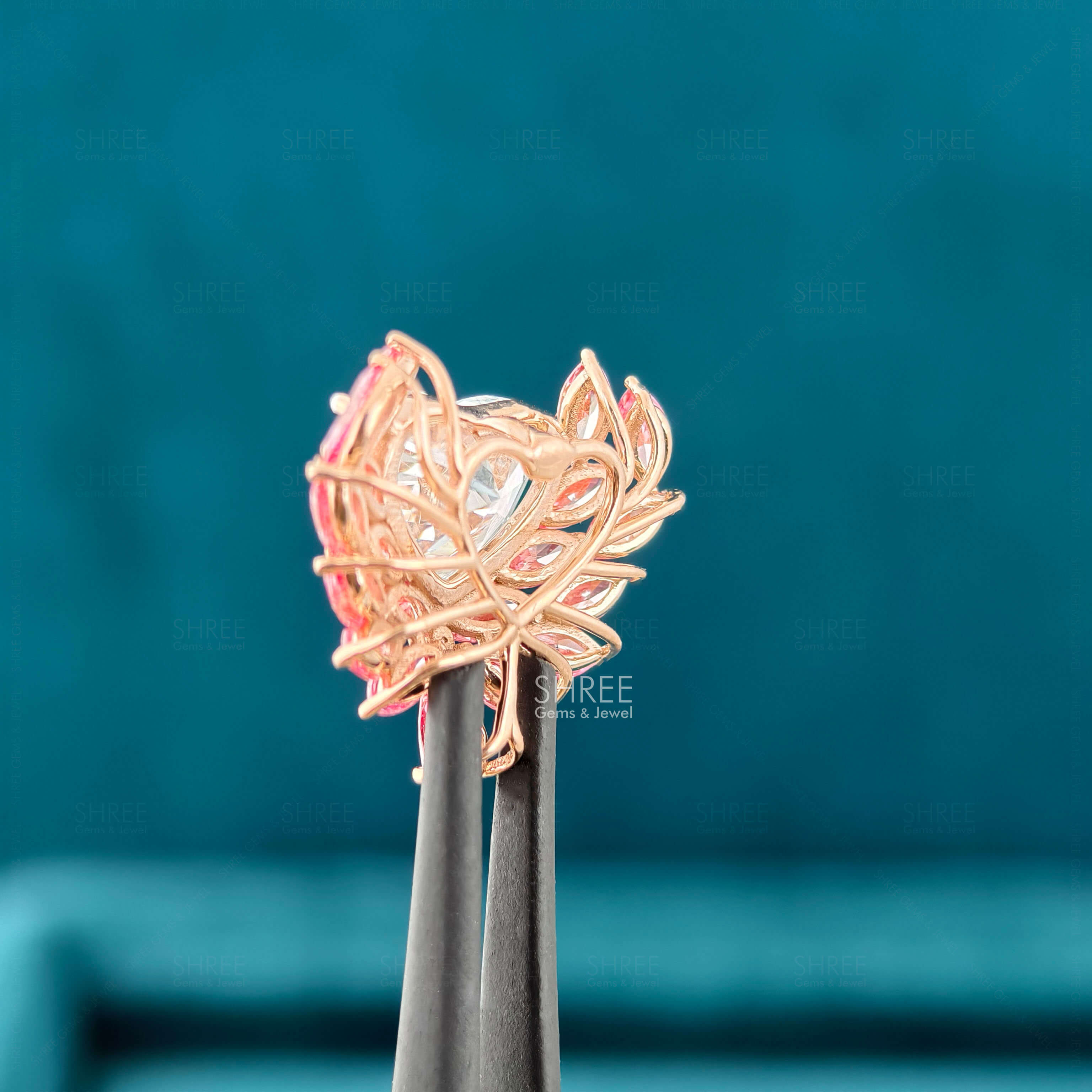 back view of lab grown diamond pendant​
