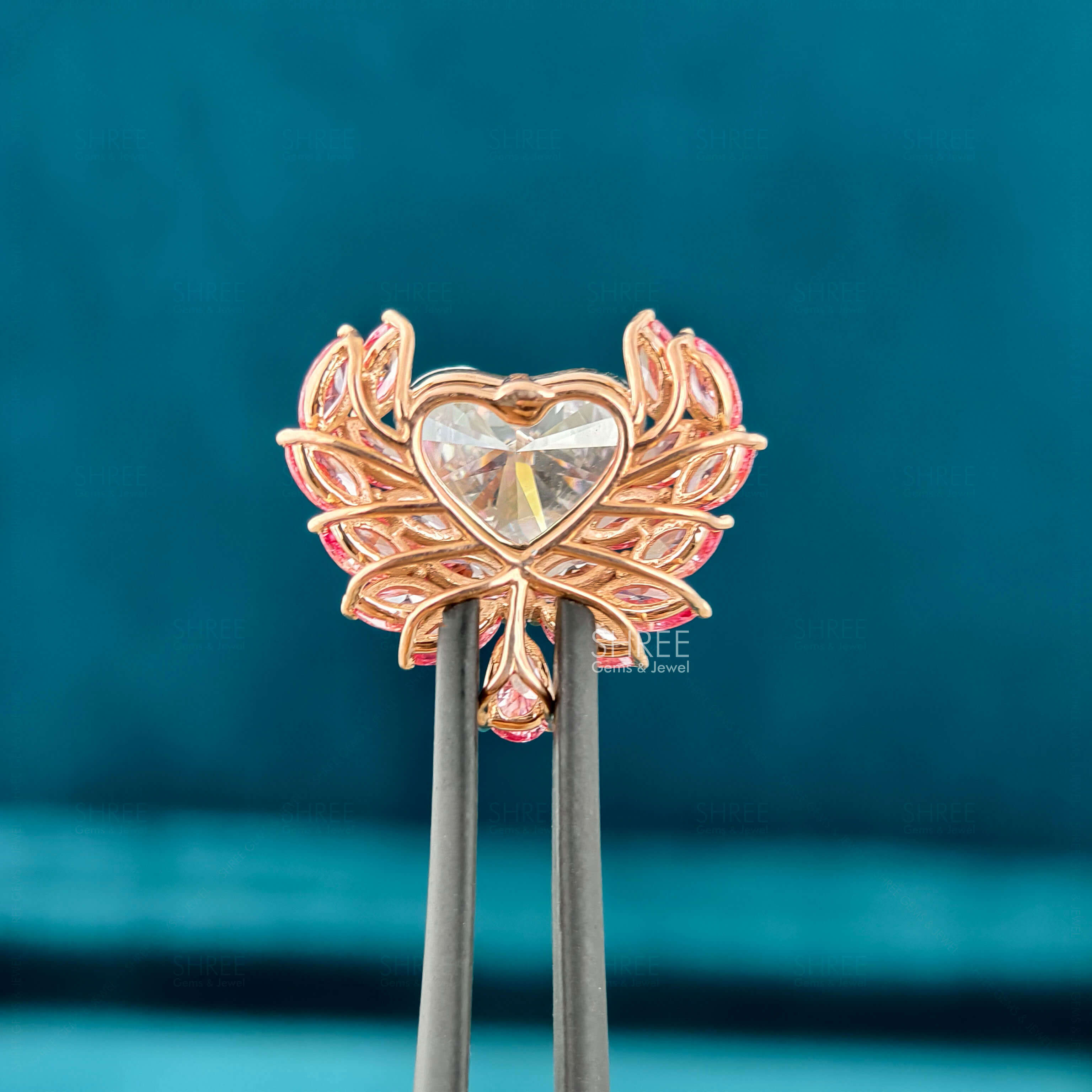 back side view of pink diamond pendant​