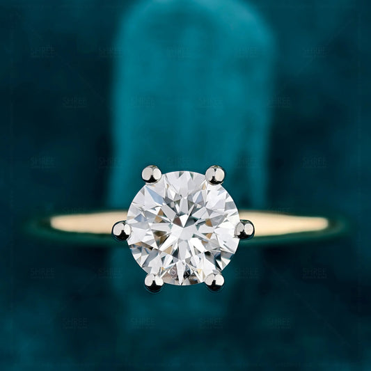 Front View Of Hidden Halo Lab Diamond Engagement Ring