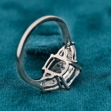 Emerald Cut Lab Diamond 3 Stone Modern Engagement Ring