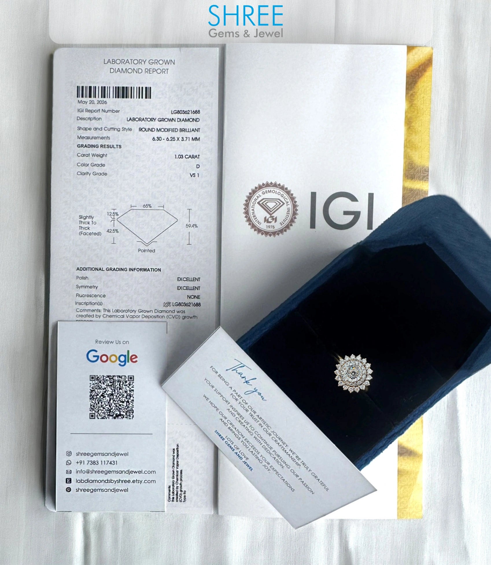 IGI Certificate of Lab Grown Diamond Rings