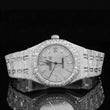 Front view pf Iced out Moissanite AP Watch  41 MM  White Gold Tone