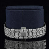 Back Side view of Iced out Moissanite AP Watch  41 MM  White Gold Tone