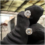 0.50 Ct Round Lab Grown Diamond Halo Stud Earrings for Women in 18Kt Yellow Gold Elegant and Sparkling Jewelry for Everyday Wear and Special Occasions