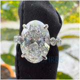 2 Ct Lab Created Oval Cut IGI Diamond Solitaire Engagement Ring 14K White Gold