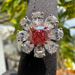 Pear and Cushion Cut Lab Diamond Fing Floral 14K Gold For Girlfriend Wife Birthday Gift