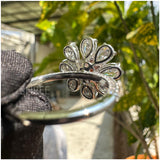 Pear and Cushion Cut Lab Diamond Fing Floral 14K Gold For Girlfriend Wife Birthday Gift