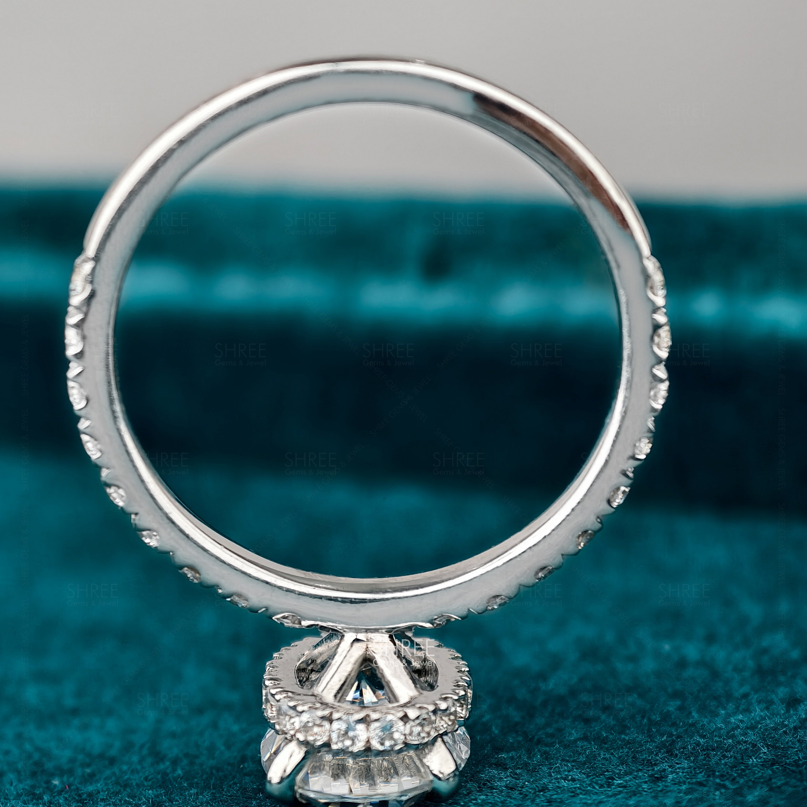 oval cut diamond half Eternity Ring