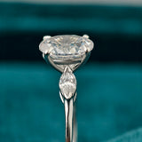 Oval Cut Lab Diamond Three Stone Classic Engagement Ring