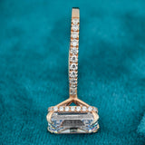 Emerald Cut Lab-Grown Diamond Hidden Halo Bridal Ring Set