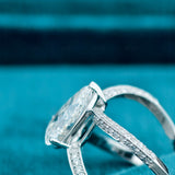 Pear Cut Lab Diamond Split Shank Wedding Ring For Her