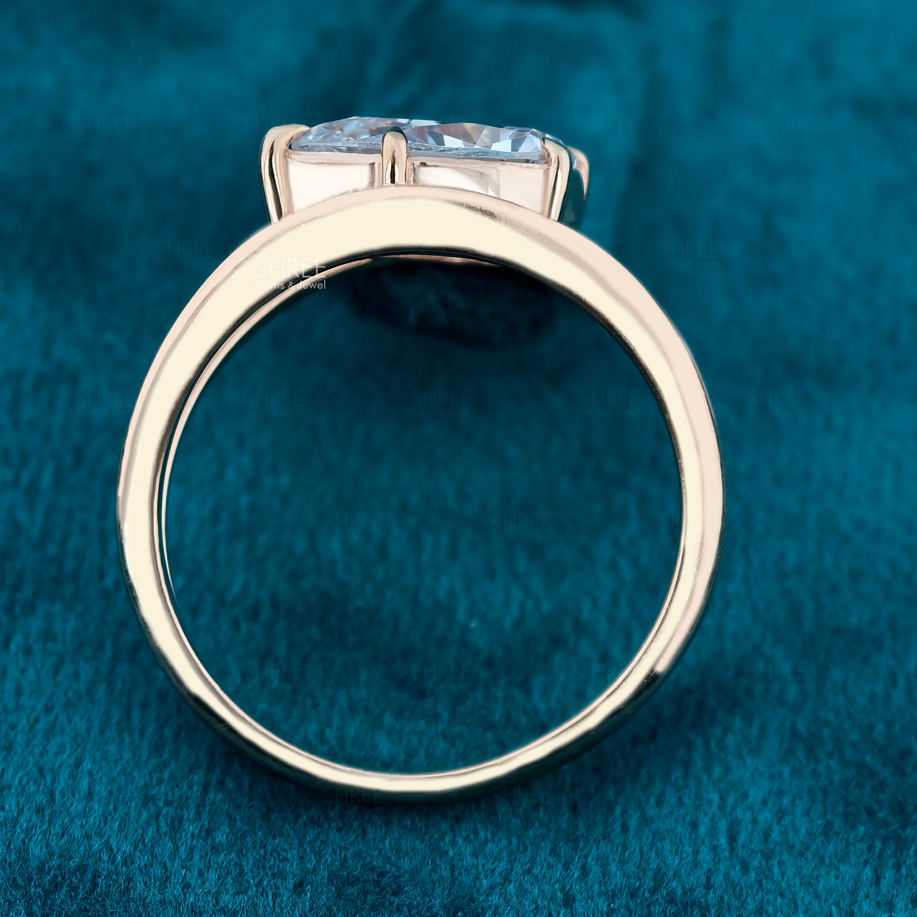 Pear Cut Lab Grown Diamond Solitaire Split Shank Engagement Ring