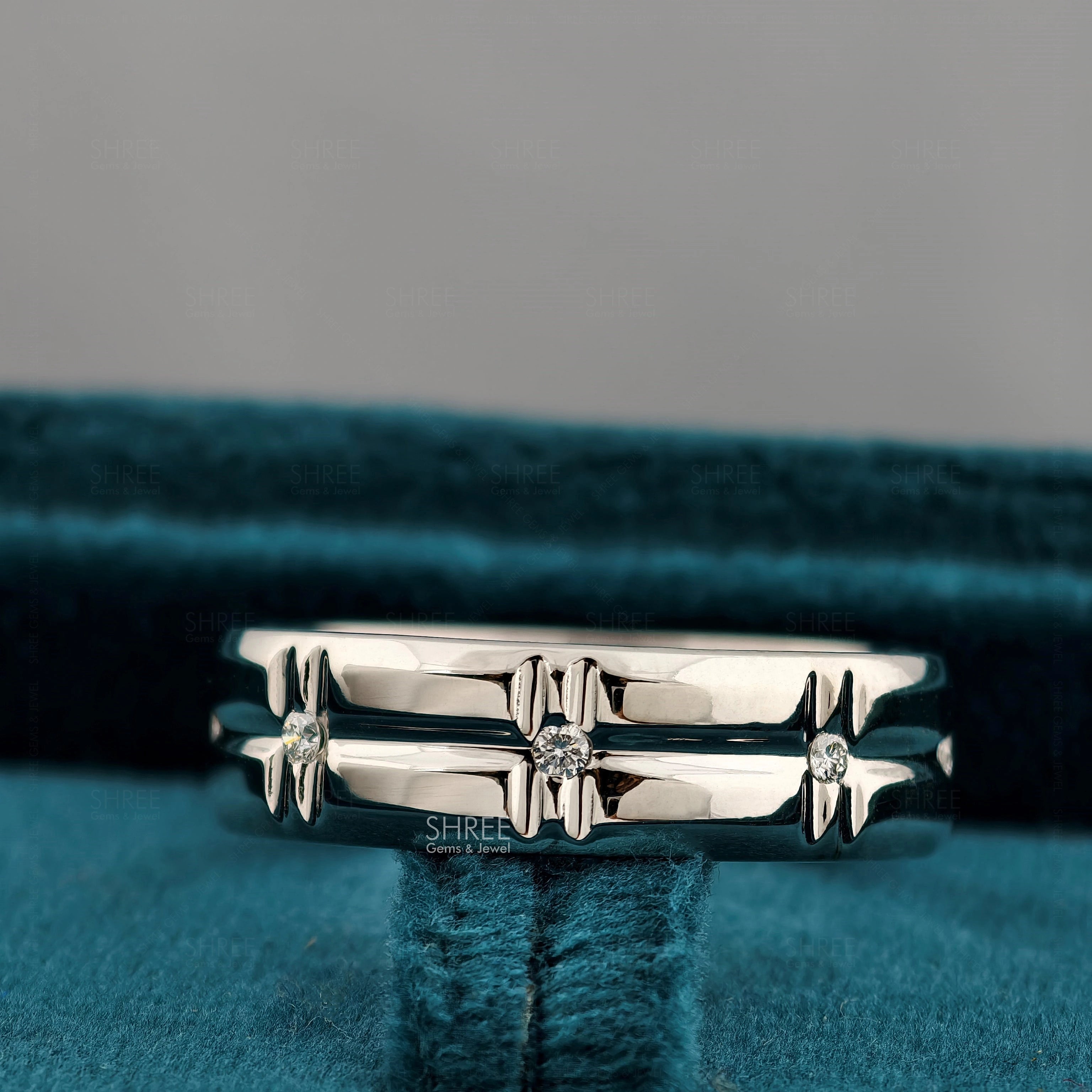 Front View Of Lab Grown Diamond Wedding Band​ for Men