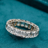 Emerald Cut Lab-Grown Diamond Eternity Wedding Band