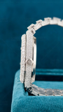 Side View of Luxury Ap icedout Moissanite Timepiece | 41 MM | White Gold Tone