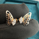 On Hand Close-Up Front View of Diamond Stud Earrings 1 Carat​

