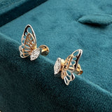 Front Angle View of 1 Ctw Diamond Stud Earrings