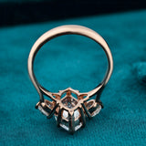 upside down view of Marquise Cut Three Stone Engagement Ring​