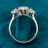 Full band view of Marquise Cut Three Stone Engagement Ring