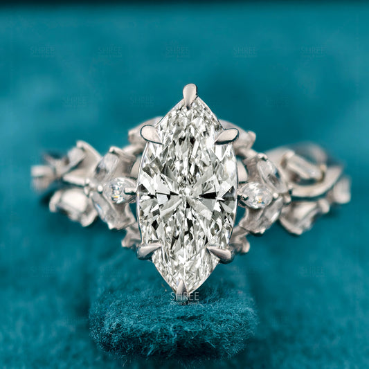 Front View of Vintage Marquise Engagement Ring​