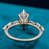 Back side View of Marquise Lab Diamond Engagement Ring