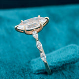 Side View of Marquise Lab Diamond Engagement Ring