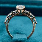 Full Band View of Marquise Lab Diamond Engagement Ring