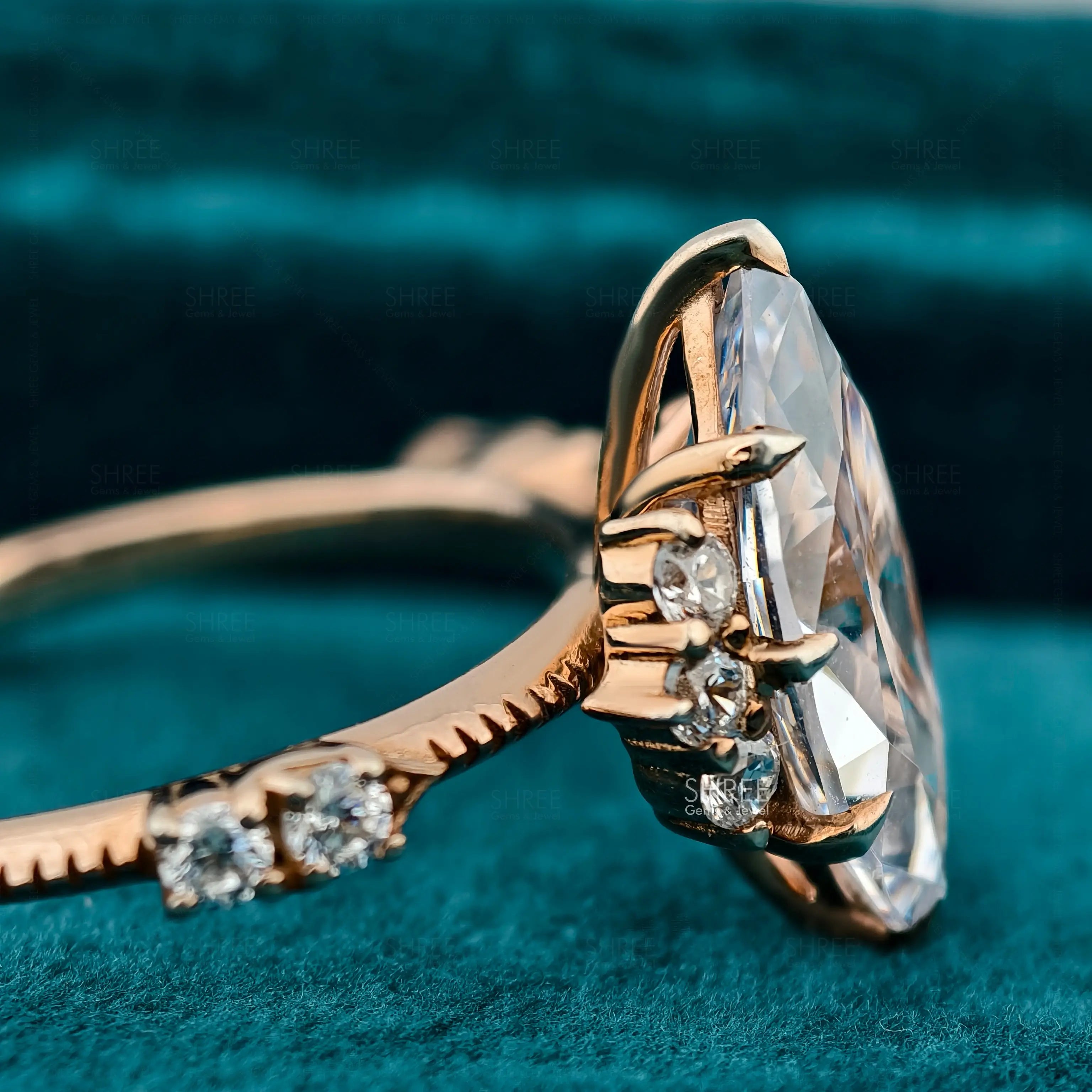 Side View of Marquise Lab Grown Diamond Ring​