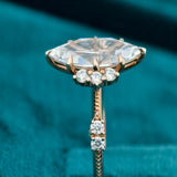 Side View Of Marquise Lab Grown Diamond Ring With Side Stones