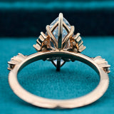 Back View Of Marquise Lab Grown Diamond Ring With Side Stones