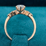 Full Band View Of Marquise Shaped Diamond Cluster Engagement Ring