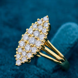 Side View of Round Cluster Diamond Ring​

