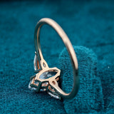 Back View of Marquise & Pear Cut Three Stone Lab Created Diamond Ring​