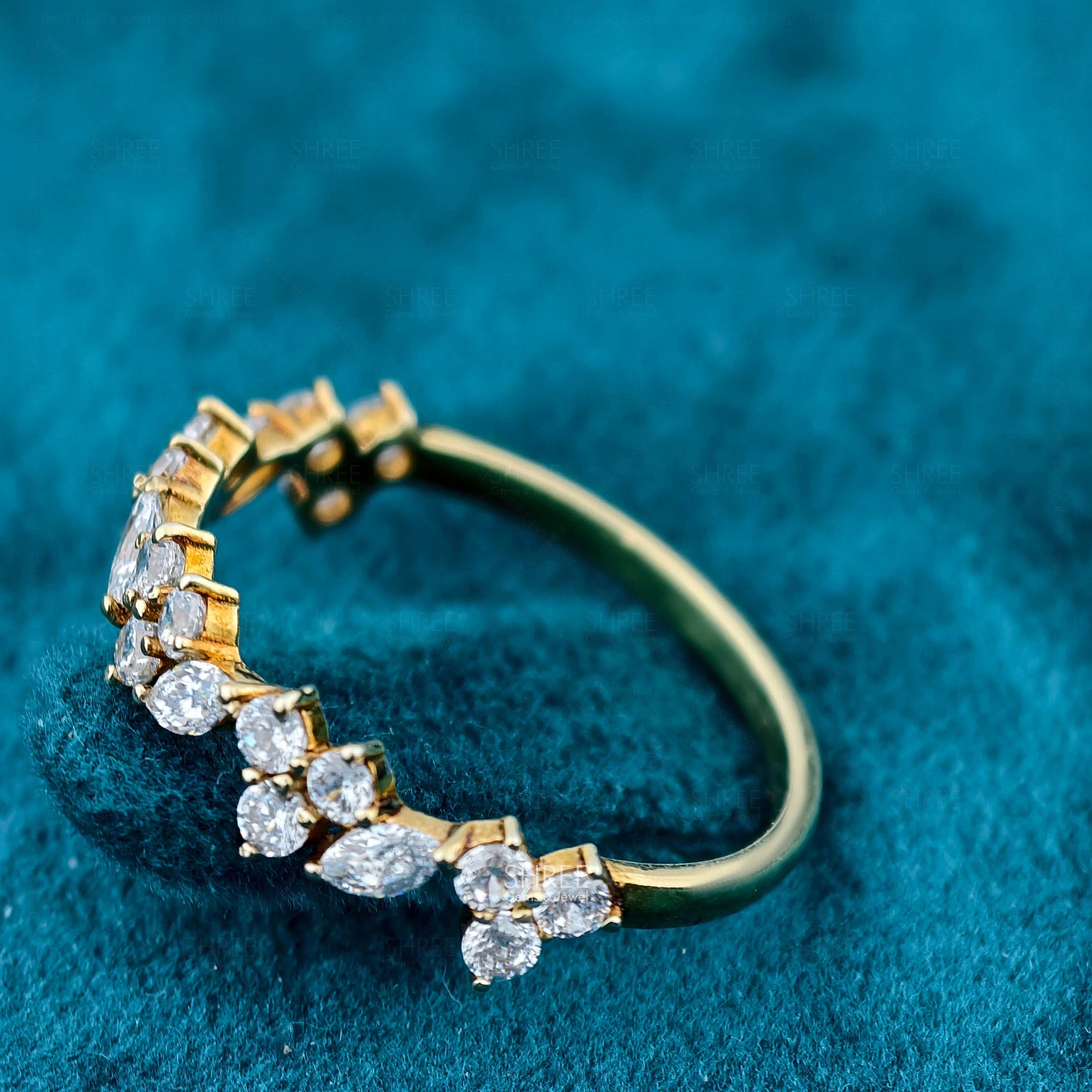 side view of lab grown diamond eternity band​

