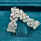 front view of diamond earrings dangling

