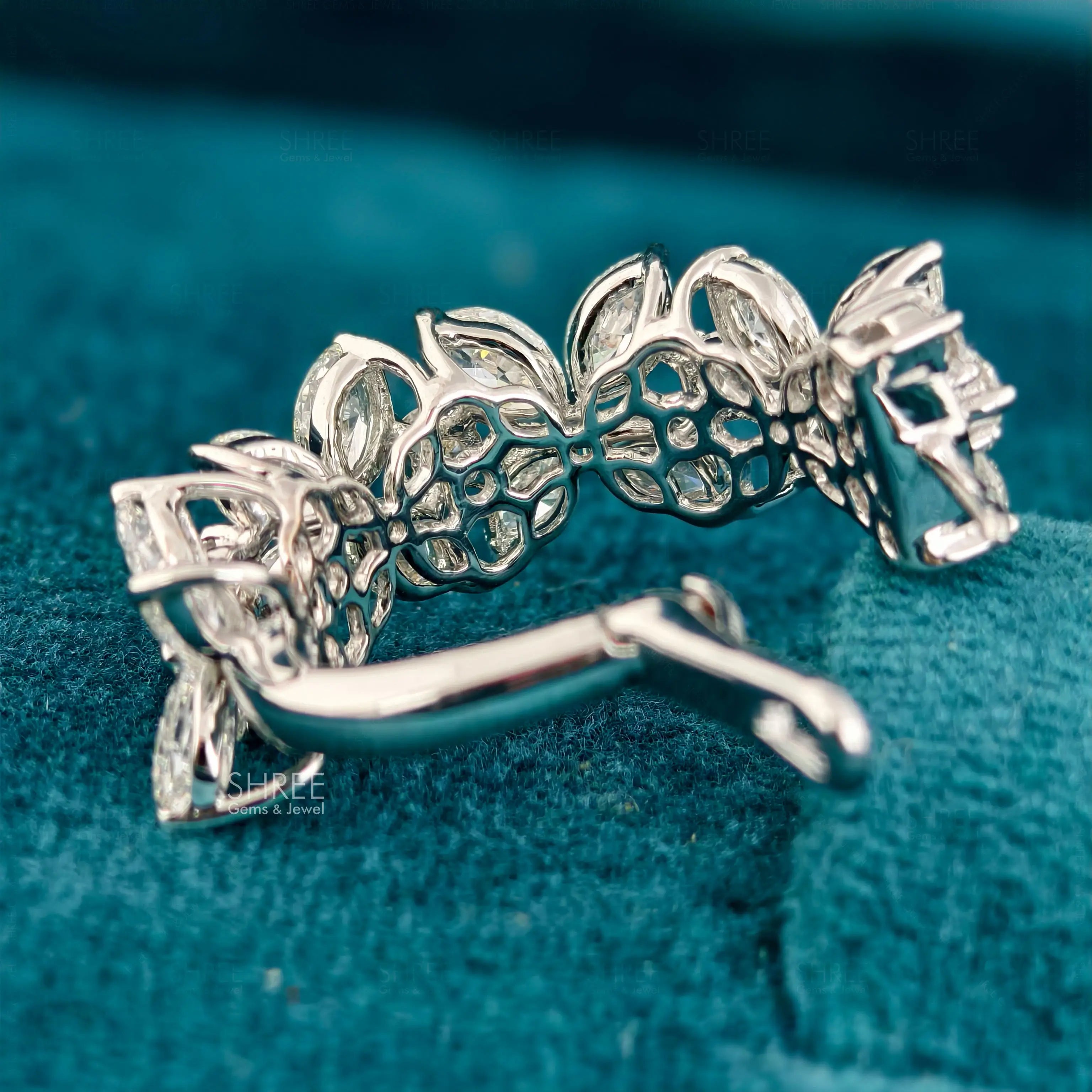 back view of dangle diamond earring​
