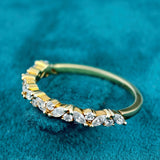 Marquise & Round Lab Diamond Half Eternity Band