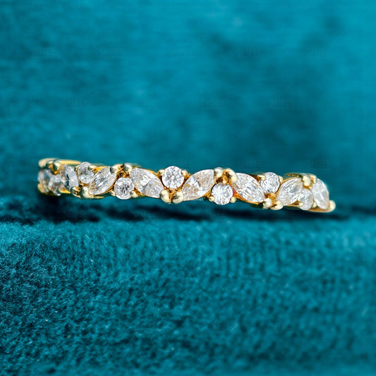 front view of diamond half eternity band​

