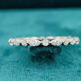 Front View Of Marquise and Round Diamond Band for Women 