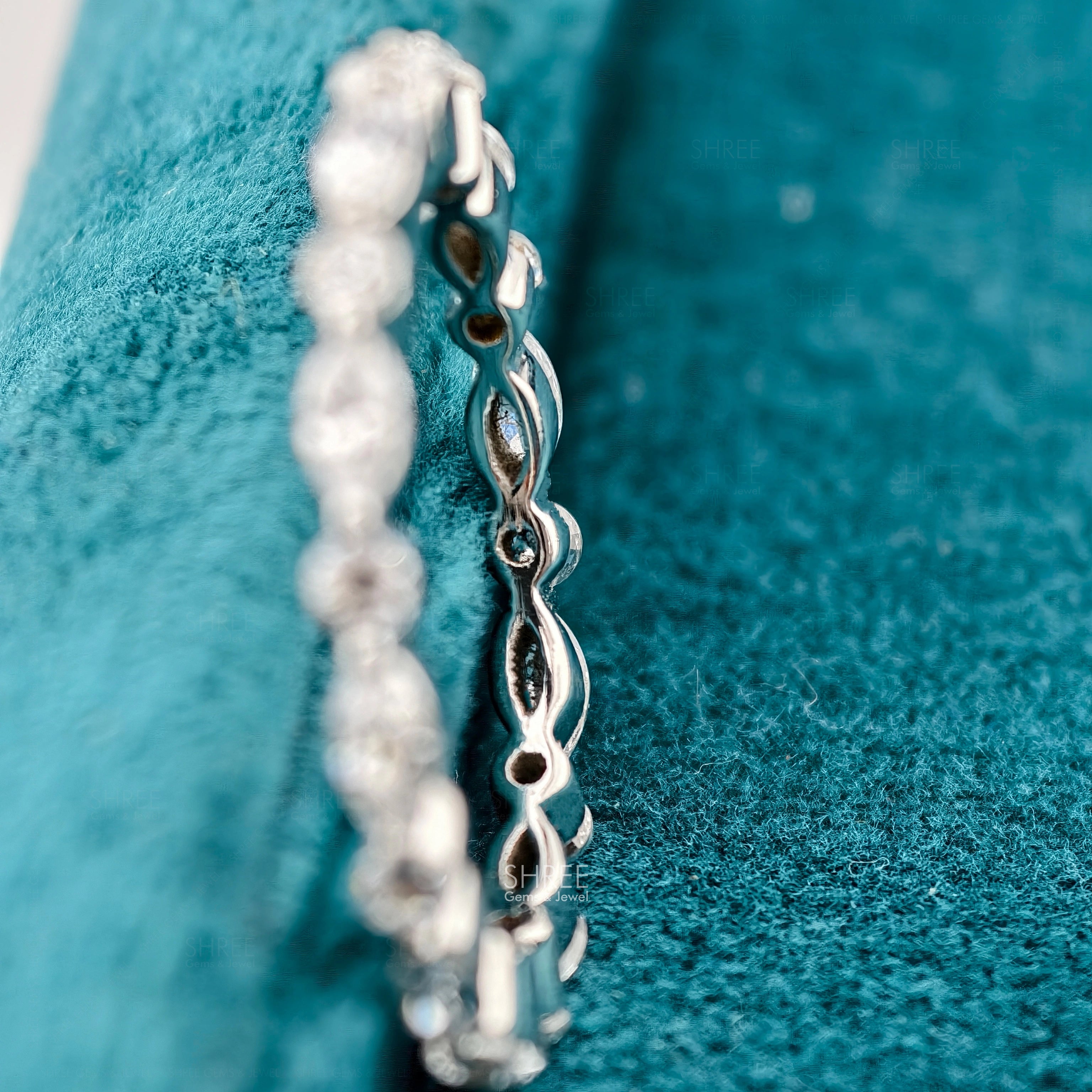 Back View of Marquise Lab Grown Diamond Wedding Band​
