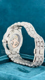 Caseback view of Skeleton Moissanite Watch 41mm – White Gold AP Style