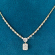 front view of multi diamond necklace