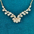 front view of Multi Shape Floral Diamond Necklace
