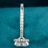 Close up view of Oval Cut Diamond Hidden Halo Engagement Ring