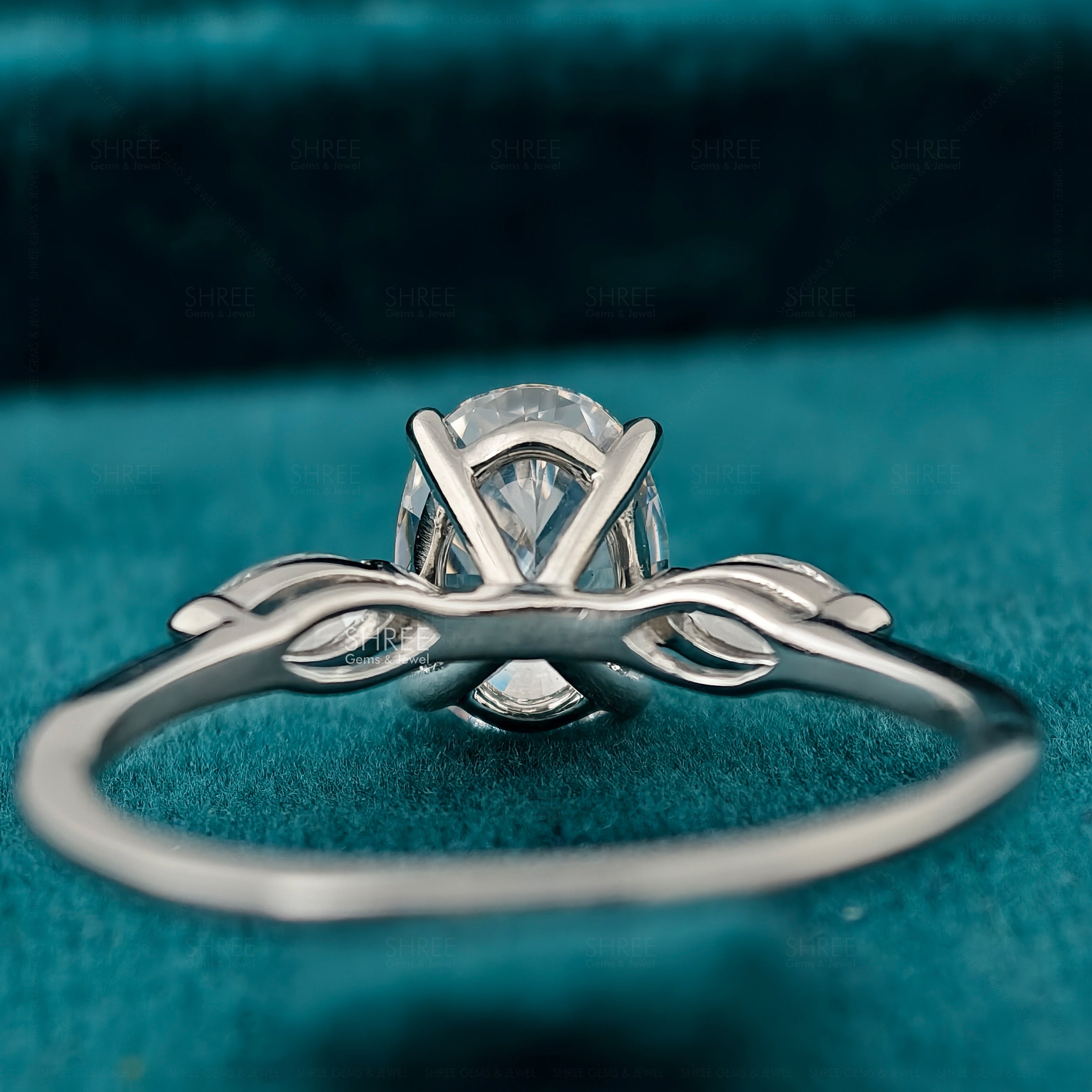 Oval Cut Lab Diamond Three Stone Classic Engagement Ring