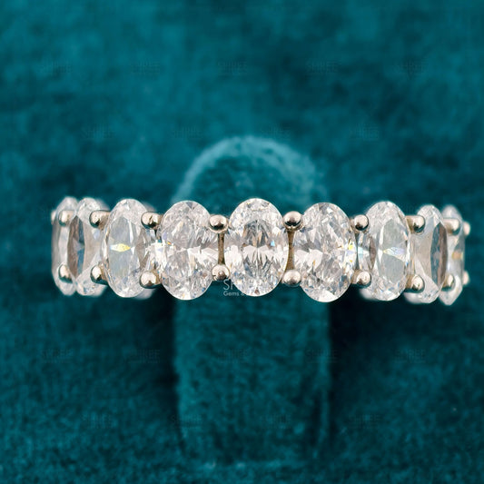 Front View of Oval Diamond Eternity Band
