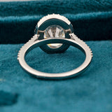Back Side View of Oval Diamond Halo Engagement Ring
