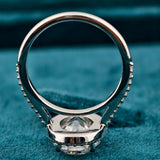 Upside Down View of Oval Diamond Halo Engagement Ring