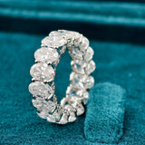 side view of oval women's lab grown diamond wedding band​

